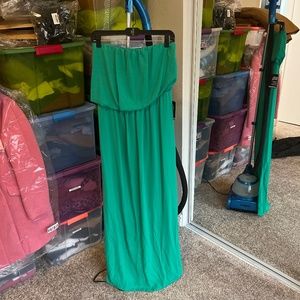 Express strapless green dress